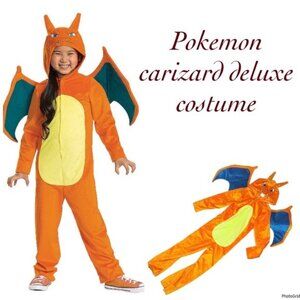 Pokemon carizard deluxe Halloween Costume cosplay one piece costume sm 7-8